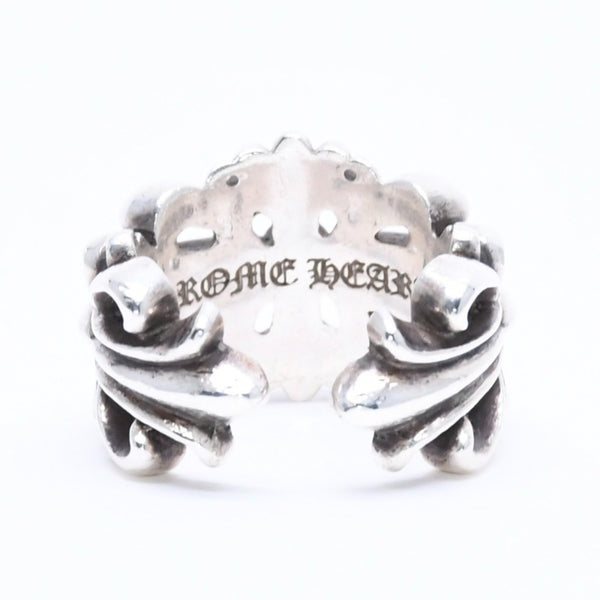 CHROME HEARTS クロムハーツ DOUBLE FLORAL CROSS ダブルフローラルクロス リング 重量約15.31g サイズ15号 美品 中古 4a005202