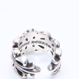 CHROME HEARTS クロムハーツ DOUBLE FLORAL CROSS ダブルフローラルクロス リング 重量約15.31g サイズ15号 美品 中古 4a005202