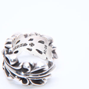 CHROME HEARTS クロムハーツ DOUBLE FLORAL CROSS ダブルフローラルクロス リング 重量約15.31g サイズ15号 美品 中古 4a005202