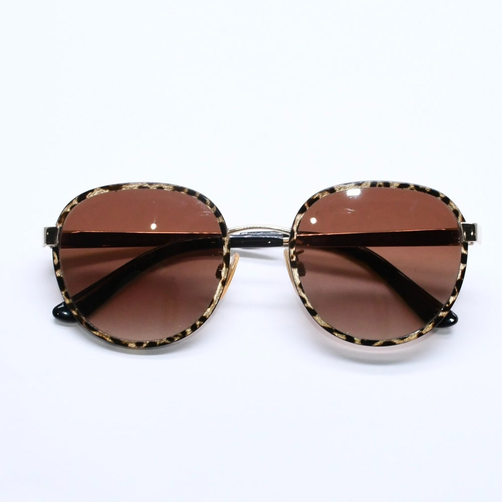 DOLCE&GABBANA ドルチェアンドガッバーナ サングラス アイウェア DG2227-J 02/13 サイズ52□20 140 ゴールド レオパード柄 美品 中古 4a005063