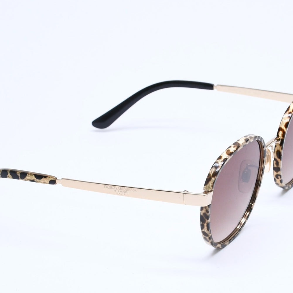 DOLCE&GABBANA Dolce &amp; Gabbana Sunglasses Eyewear DG2227-J 02/13 Size 52□20 140 Gold Leopard Print Excellent Condition Used 4a005063