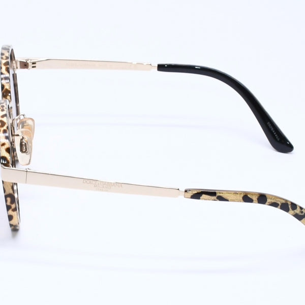 DOLCE&GABBANA ドルチェアンドガッバーナ サングラス アイウェア DG2227-J 02/13 サイズ52□20 140 ゴールド レオパード柄 美品 中古 4a005063