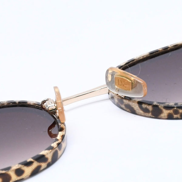 DOLCE&GABBANA ドルチェアンドガッバーナ サングラス アイウェア DG2227-J 02/13 サイズ52□20 140 ゴールド レオパード柄 美品 中古 4a005063