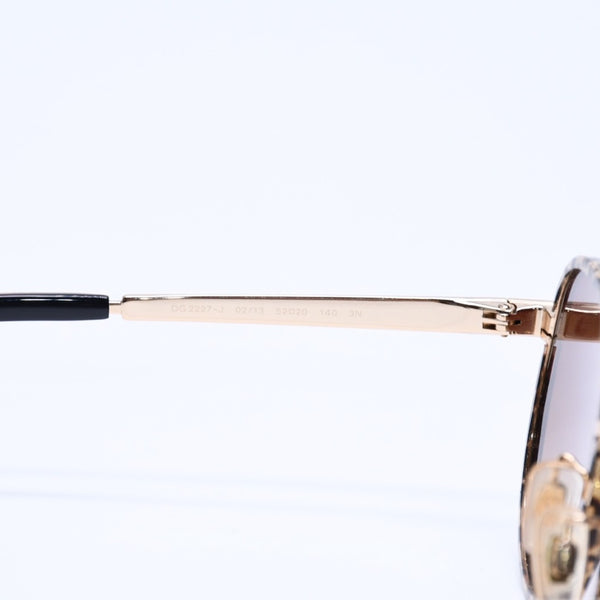 DOLCE&GABBANA ドルチェアンドガッバーナ サングラス アイウェア DG2227-J 02/13 サイズ52□20 140 ゴールド レオパード柄 美品 中古 4a005063