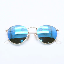 Load image into Gallery viewer, 新品同様 Ray-Ban レイバン ROUND METAL サングラス アイウェア RB3447 112/4L サイズ50□21 145 ブルー ゴールド 中古 4a005064