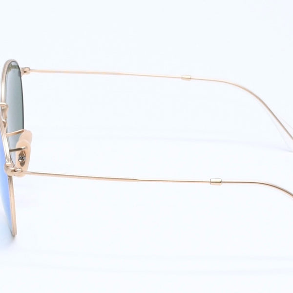 新品同様 Ray-Ban レイバン ROUND METAL サングラス アイウェア RB3447 112/4L サイズ50□21 145 ブルー ゴールド 中古 4a005064