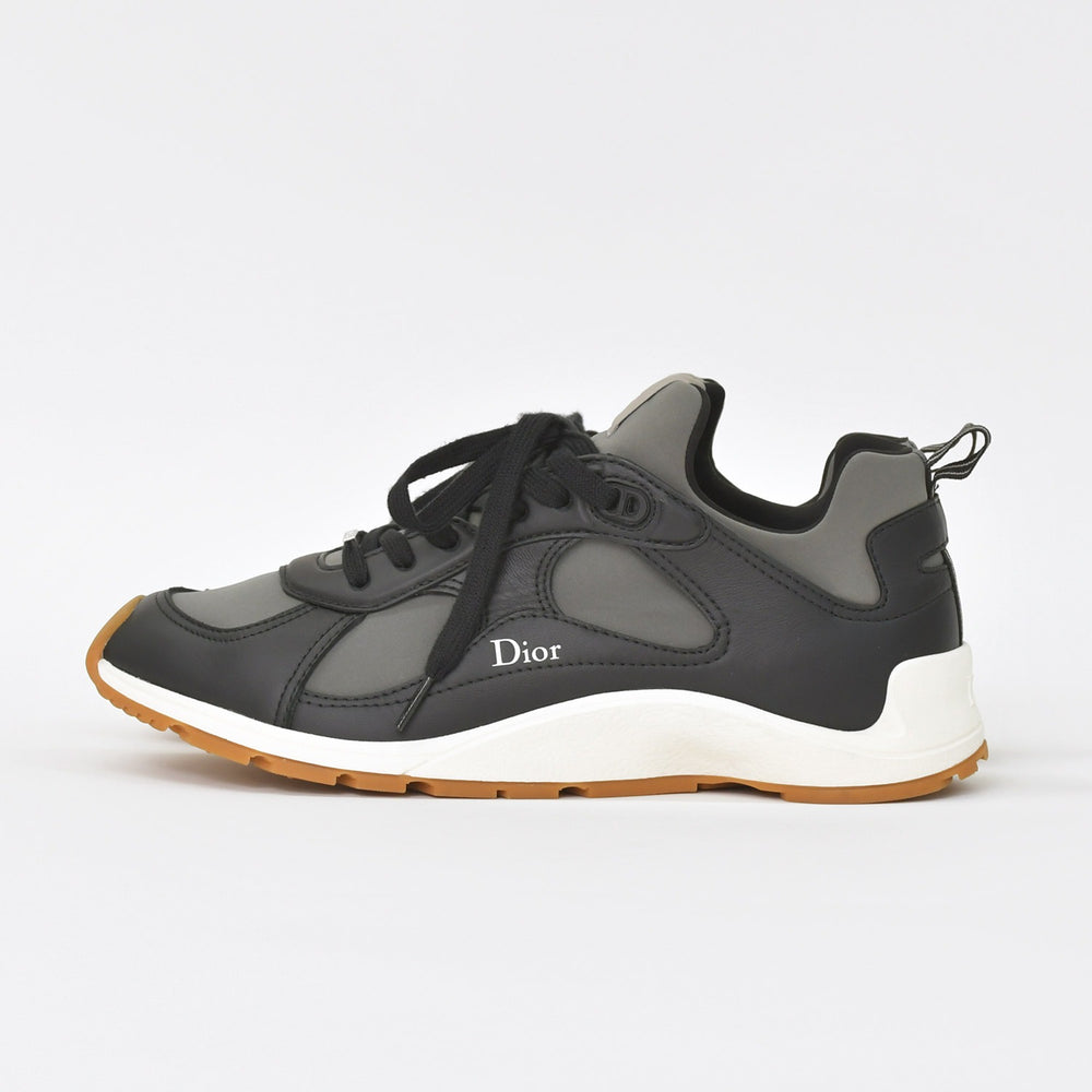 Very Good Condition Christian Dior Dior Mile Sneakers Smooth Lambskin Neoprene Black White Brown Size 43 Used 4a005225