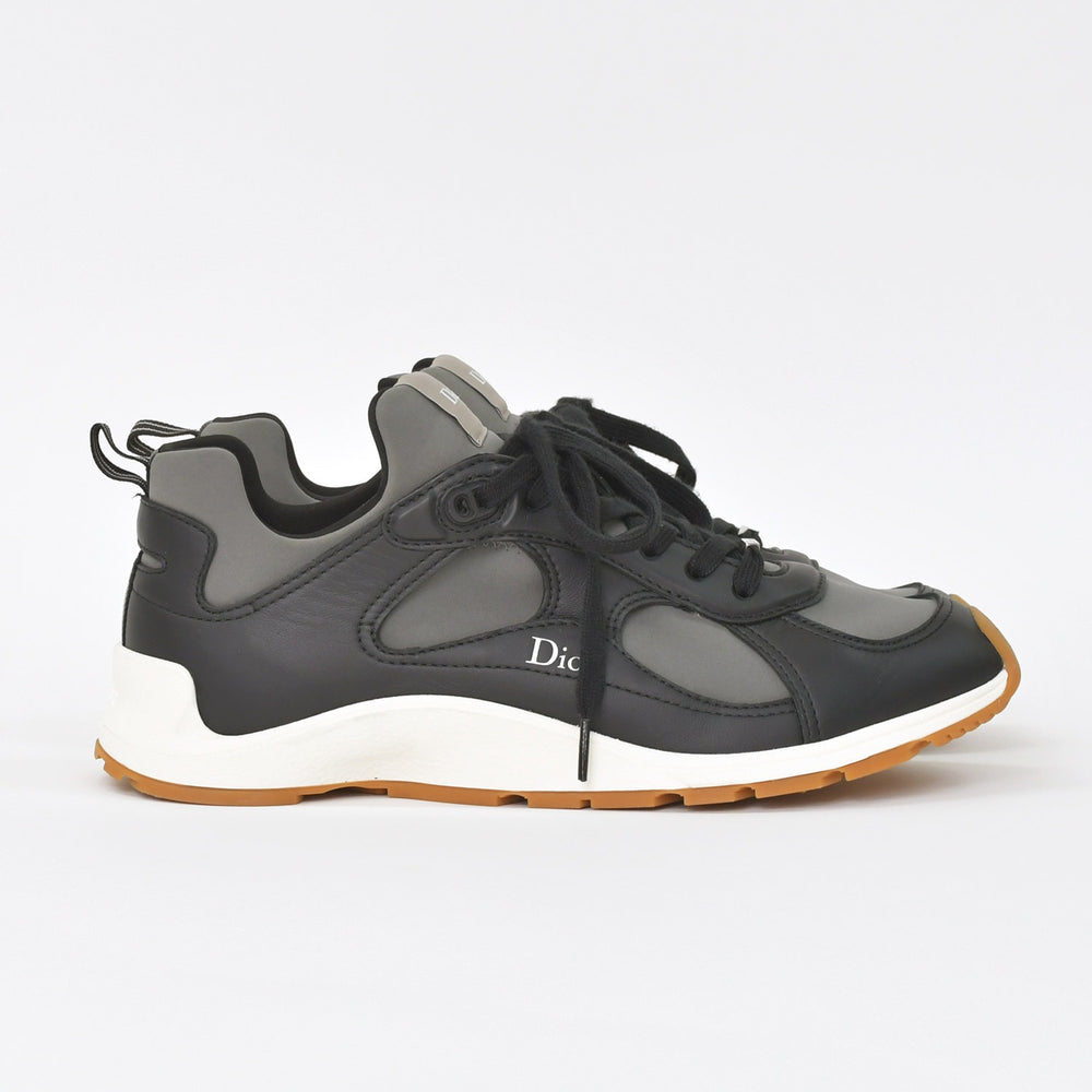 Very Good Condition Christian Dior Dior Mile Sneakers Smooth Lambskin Neoprene Black White Brown Size 43 Used 4a005225