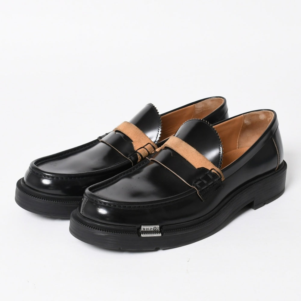 Very good condition MAISON MARGIELA Decortique loafer shoes S57WR0150 P7554 Calf leather Size 44 Black Used 4a005226
