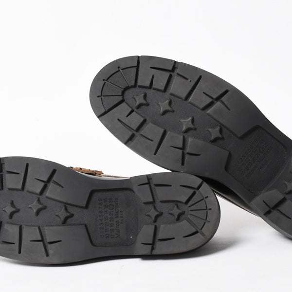 極美品 MAISON MARGIELA メゾンマルジェラ Decortique ローファー シューズ S57WR0150 P7554 カーフレザー サイズ44 ブラック 中古 4a005226