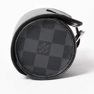 新品同様品 LOUISVUITTON ルイヴィトン ダミエグラフィット エテュイ 3 モントル 腕時計ウォッチケース N41137 ブラック ロゴ 小物 中古 4a005043