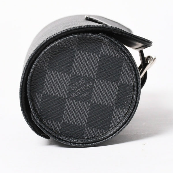 新品同様品 LOUISVUITTON ルイヴィトン ダミエグラフィット エテュイ 3 モントル 腕時計ウォッチケース N41137 ブラック ロゴ 小物 中古 4a005043