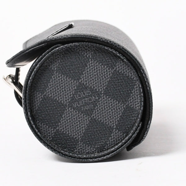 新品同様品 LOUISVUITTON ルイヴィトン ダミエグラフィット エテュイ 3 モントル 腕時計ウォッチケース N41137 ブラック ロゴ 小物 中古 4a005043