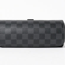 画像をギャラリービューアに読み込む, 新品同様品 LOUISVUITTON ルイヴィトン ダミエグラフィット エテュイ 3 モントル 腕時計ウォッチケース N41137 ブラック ロゴ 小物 中古 4a005043