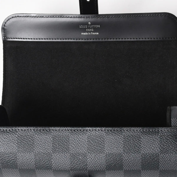 新品同様品 LOUISVUITTON ルイヴィトン ダミエグラフィット エテュイ 3 モントル 腕時計ウォッチケース N41137 ブラック ロゴ 小物 中古 4a005043