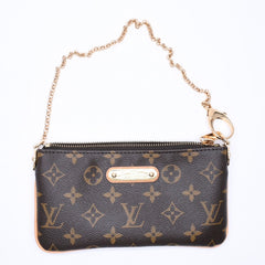 LOUIS VUITTON ルイヴィトン ポシェット ミラMM チェーンワンショルダーバッグ M60094 モノグラム ブラウン 美品 中古 4a004876