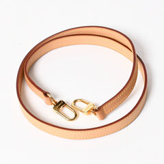 極美品 LOUIS VUITTON ルイヴィトン ショルダーストラップ LVロゴ ヌメ革 ブラウン ゴールド金具 中古 4a005058