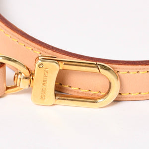 極美品 LOUIS VUITTON ルイヴィトン ショルダーストラップ LVロゴ ヌメ革 ブラウン ゴールド金具 中古 4a005058