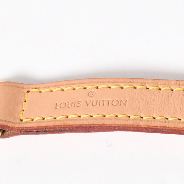 極美品 LOUIS VUITTON ルイヴィトン ショルダーストラップ LVロゴ ヌメ革 ブラウン ゴールド金具 中古 4a005058