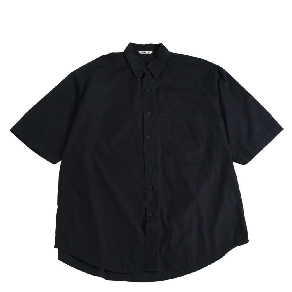 極美品 AURALEE オーラリー 半袖レギュラーカラーシャツ A20SS08TN 半袖シャツ フィンクスコットン ドロップ ブラック リラックスシルエット 中古 4a005217