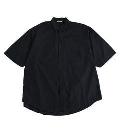 極美品 AURALEE オーラリー 半袖レギュラーカラーシャツ A20SS08TN 半袖シャツ フィンクスコットン ドロップ ブラック リラックスシルエット 中古 4a005217