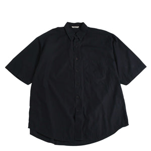 極美品 AURALEE オーラリー 半袖レギュラーカラーシャツ A20SS08TN 半袖シャツ フィンクスコットン ドロップ ブラック リラックスシルエット 中古 4a005217