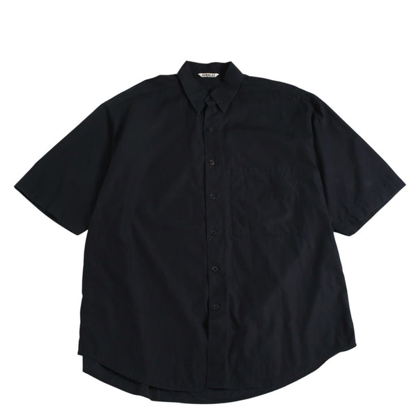 極美品 AURALEE オーラリー 半袖レギュラーカラーシャツ A20SS08TN 半袖シャツ フィンクスコットン ドロップ ブラック リラックスシルエット 中古 4a005217