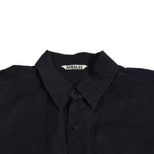 極美品 AURALEE オーラリー 半袖レギュラーカラーシャツ A20SS08TN 半袖シャツ フィンクスコットン ドロップ ブラック リラックスシルエット 中古 4a005217
