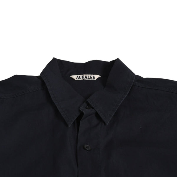 極美品 AURALEE オーラリー 半袖レギュラーカラーシャツ A20SS08TN 半袖シャツ フィンクスコットン ドロップ ブラック リラックスシルエット 中古 4a005217