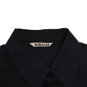極美品 AURALEE オーラリー 半袖レギュラーカラーシャツ A20SS08TN 半袖シャツ フィンクスコットン ドロップ ブラック リラックスシルエット 中古 4a005217
