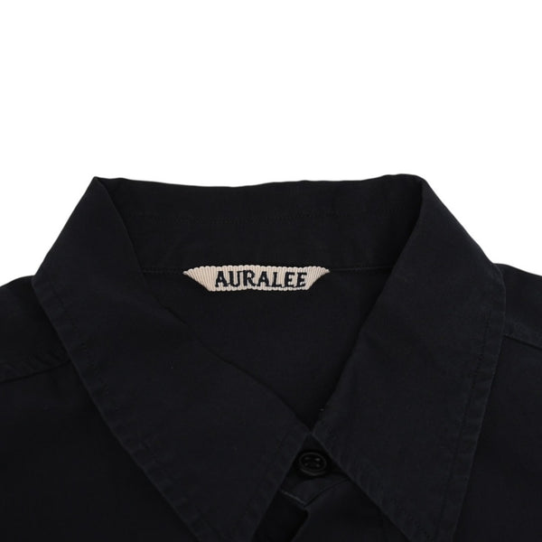 極美品 AURALEE オーラリー 半袖レギュラーカラーシャツ A20SS08TN 半袖シャツ フィンクスコットン ドロップ ブラック リラックスシルエット 中古 4a005217