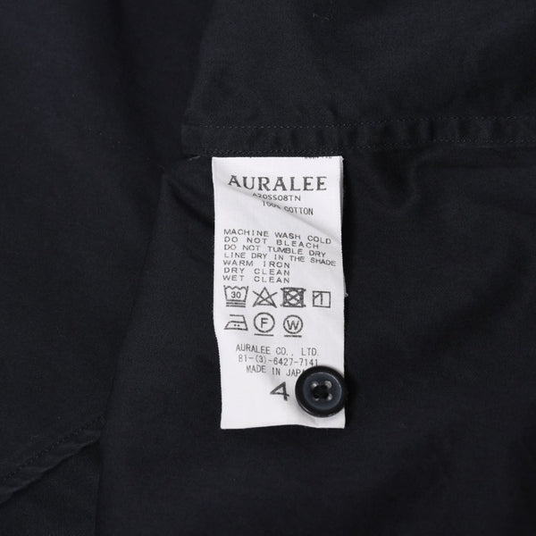 極美品 AURALEE オーラリー 半袖レギュラーカラーシャツ A20SS08TN 半袖シャツ フィンクスコットン ドロップ ブラック リラックスシルエット 中古 4a005217