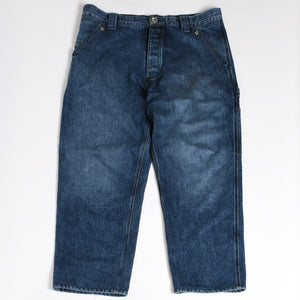 極美品 CHROME HEARTS クロムハーツ カーペンター デニムパンツ クロスボールボタン スクロールラベル インディゴ 36サイズ 中古 4a005232