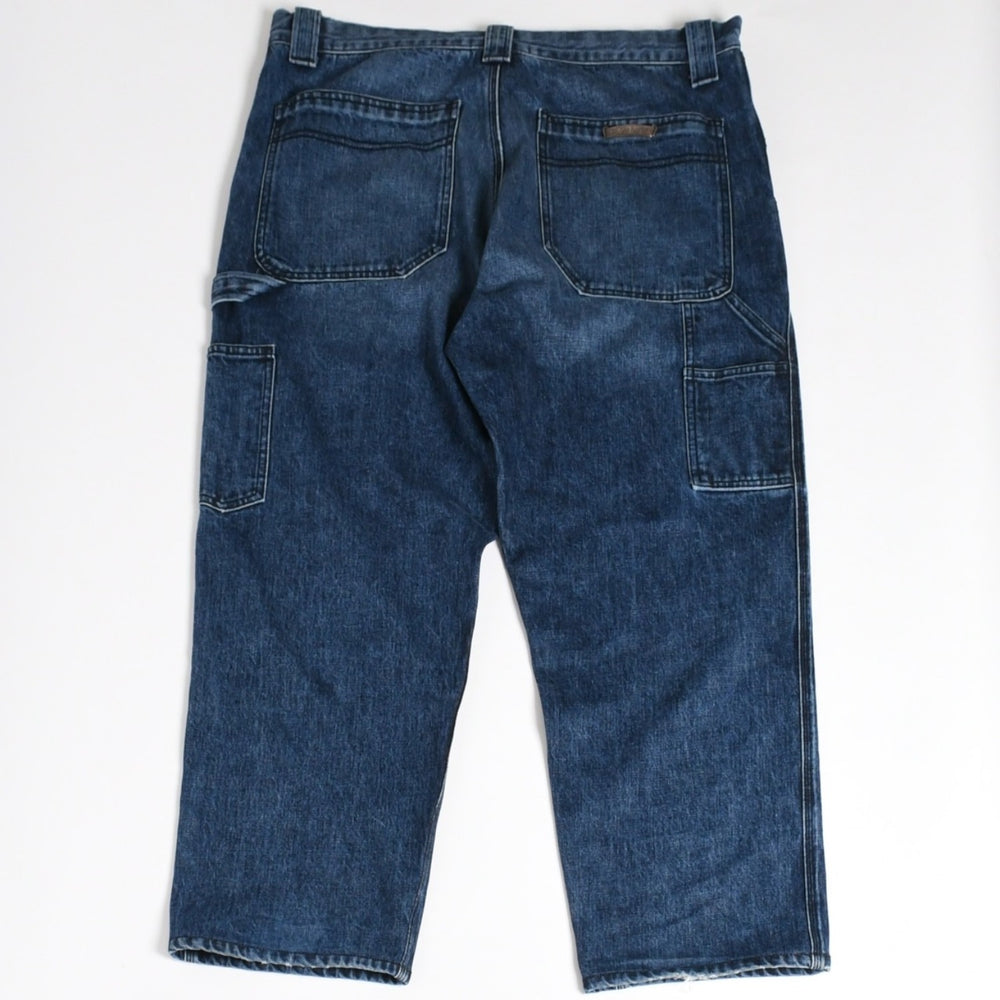 Very good condition CHROME HEARTS Carpenter Denim Pants Cross Ball Button Scroll Label Indigo 36 Size Used 4a005232