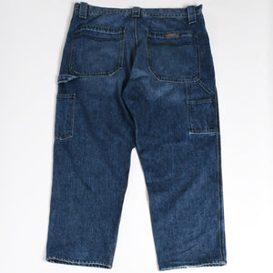 極美品 CHROME HEARTS クロムハーツ カーペンター デニムパンツ クロスボールボタン スクロールラベル インディゴ 36サイズ 中古 4a005232