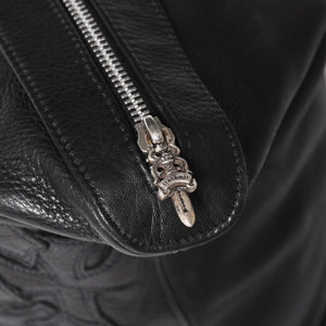 極美品 CHROME HEARTS クロムハーツ GILLES ジル ボストンバッグ セメタリークロスパッチ 22パッチ CHクロス装飾 ブラック 中古 4a005186