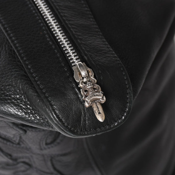 極美品 CHROME HEARTS クロムハーツ GILLES ジル ボストンバッグ セメタリークロスパッチ 22パッチ CHクロス装飾 ブラック 中古 4a005186