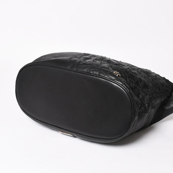極美品 CHROME HEARTS クロムハーツ GILLES ジル ボストンバッグ セメタリークロスパッチ 22パッチ CHクロス装飾 ブラック 中古 4a005186