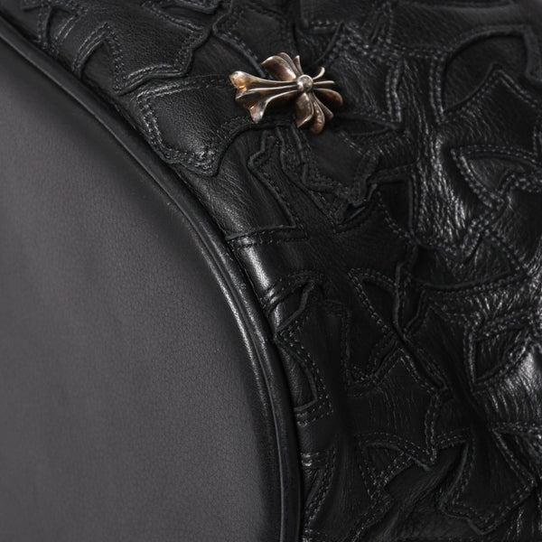 極美品 CHROME HEARTS クロムハーツ GILLES ジル ボストンバッグ セメタリークロスパッチ 22パッチ CHクロス装飾 ブラック 中古 4a005186