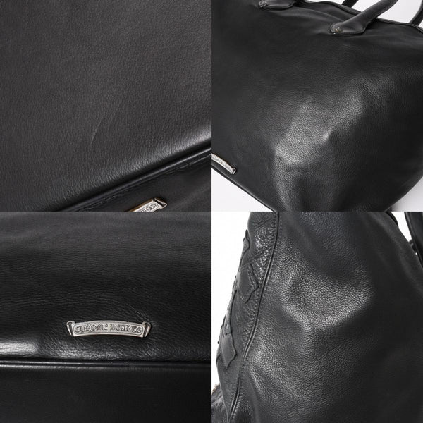 極美品 CHROME HEARTS クロムハーツ GILLES ジル ボストンバッグ セメタリークロスパッチ 22パッチ CHクロス装飾 ブラック 中古 4a005186