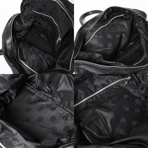 極美品 CHROME HEARTS クロムハーツ GILLES ジル ボストンバッグ セメタリークロスパッチ 22パッチ CHクロス装飾 ブラック 中古 4a005186