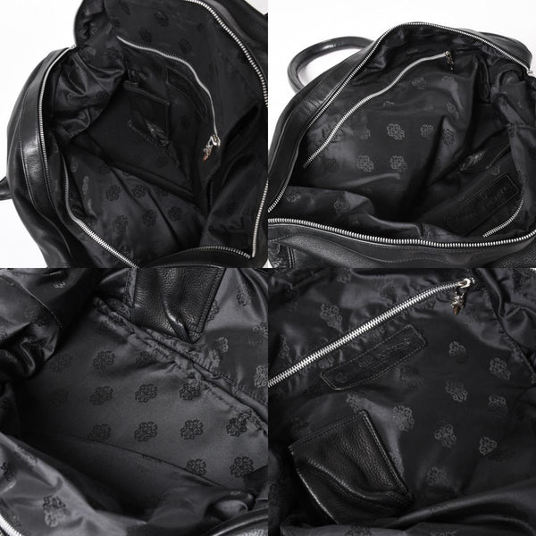 極美品 CHROME HEARTS クロムハーツ GILLES ジル ボストンバッグ セメタリークロスパッチ 22パッチ CHクロス装飾 ブラック 中古 4a005186