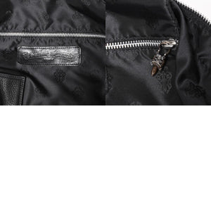 極美品 CHROME HEARTS クロムハーツ GILLES ジル ボストンバッグ セメタリークロスパッチ 22パッチ CHクロス装飾 ブラック 中古 4a005186