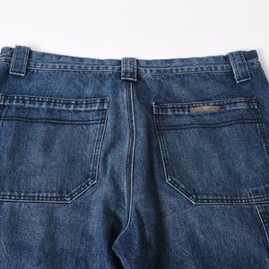 極美品 CHROME HEARTS クロムハーツ カーペンター デニムパンツ クロスボールボタン スクロールラベル インディゴ 36サイズ 中古 4a005232
