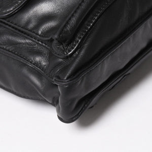 CHROME HEARTS クロムハーツ F-SLINGER レザーショルダーバッグ ダガージップ CHプラス クロスボール セメタリークロスパッチ ブラック レザー シルバー925 美品 中古 4a005233