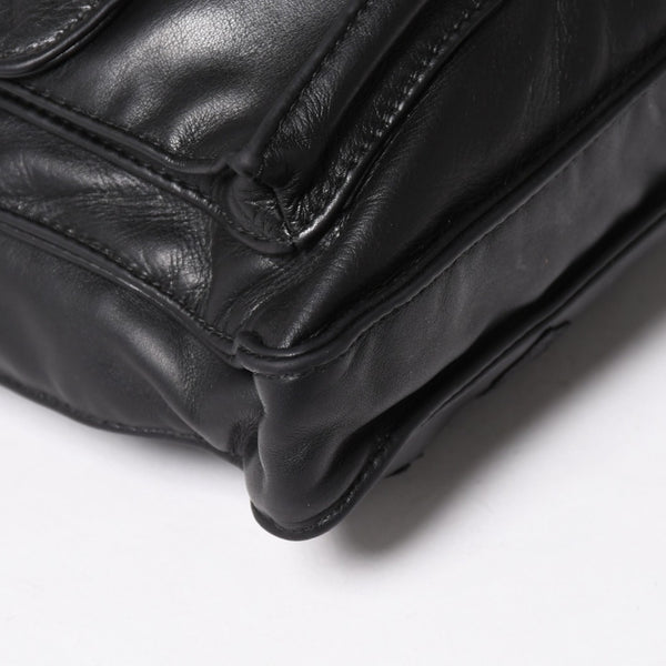 CHROME HEARTS クロムハーツ F-SLINGER レザーショルダーバッグ ダガージップ CHプラス クロスボール セメタリークロスパッチ ブラック レザー シルバー925 美品 中古 4a005233