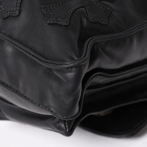 CHROME HEARTS クロムハーツ F-SLINGER レザーショルダーバッグ ダガージップ CHプラス クロスボール セメタリークロスパッチ ブラック レザー シルバー925 美品 中古 4a005233
