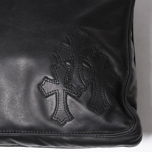 CHROME HEARTS クロムハーツ F-SLINGER レザーショルダーバッグ ダガージップ CHプラス クロスボール セメタリークロスパッチ ブラック レザー シルバー925 美品 中古 4a005233