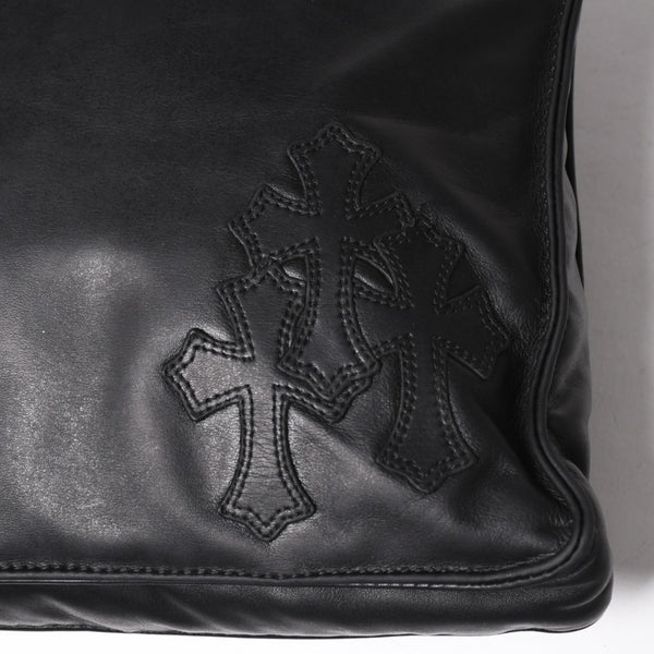CHROME HEARTS クロムハーツ F-SLINGER レザーショルダーバッグ ダガージップ CHプラス クロスボール セメタリークロスパッチ ブラック レザー シルバー925 美品 中古 4a005233