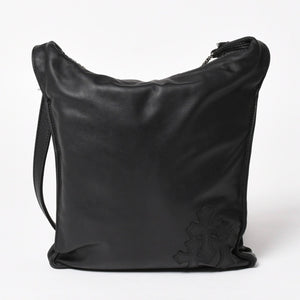 CHROME HEARTS クロムハーツ F-SLINGER レザーショルダーバッグ ダガージップ CHプラス クロスボール セメタリークロスパッチ ブラック レザー シルバー925 美品 中古 4a005233
